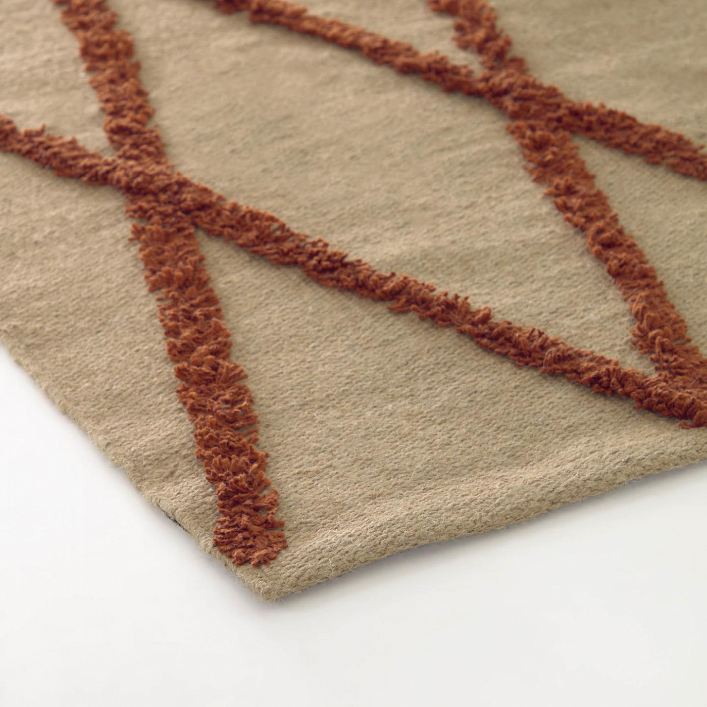 108430 Ковер из натурального и гранатового джута и хлопка 70 x 140 см La Forma Abena 