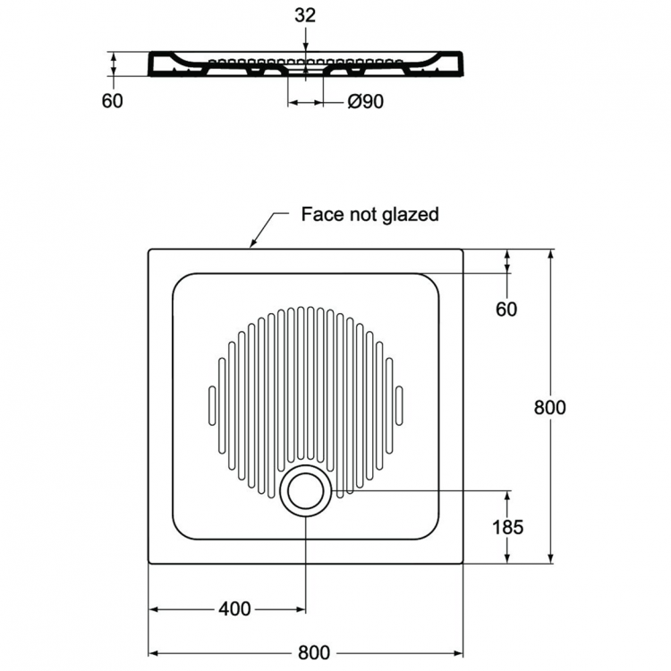 T266001 Душевой поддон 80X80 см Ideal Standard CONNECT - Вид №2