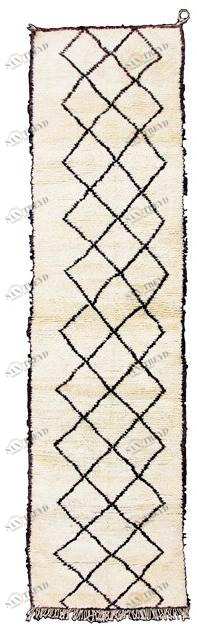 AFOLKI Прямоугольный шерстяной коврик с длинным ворсом и геометрическими мотивами Beni ourain Taa568be