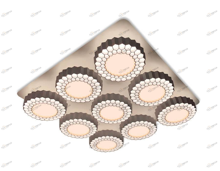 Потолочная светодиодная люстра Ambrella light Orbital High-Tech FH14/9 WH 288W D750*750 AMBRELLA LIGHT ДИЗАЙНЕРСКИЕ, ORBITAL HIGH-TECH 00-3888625 Белый 