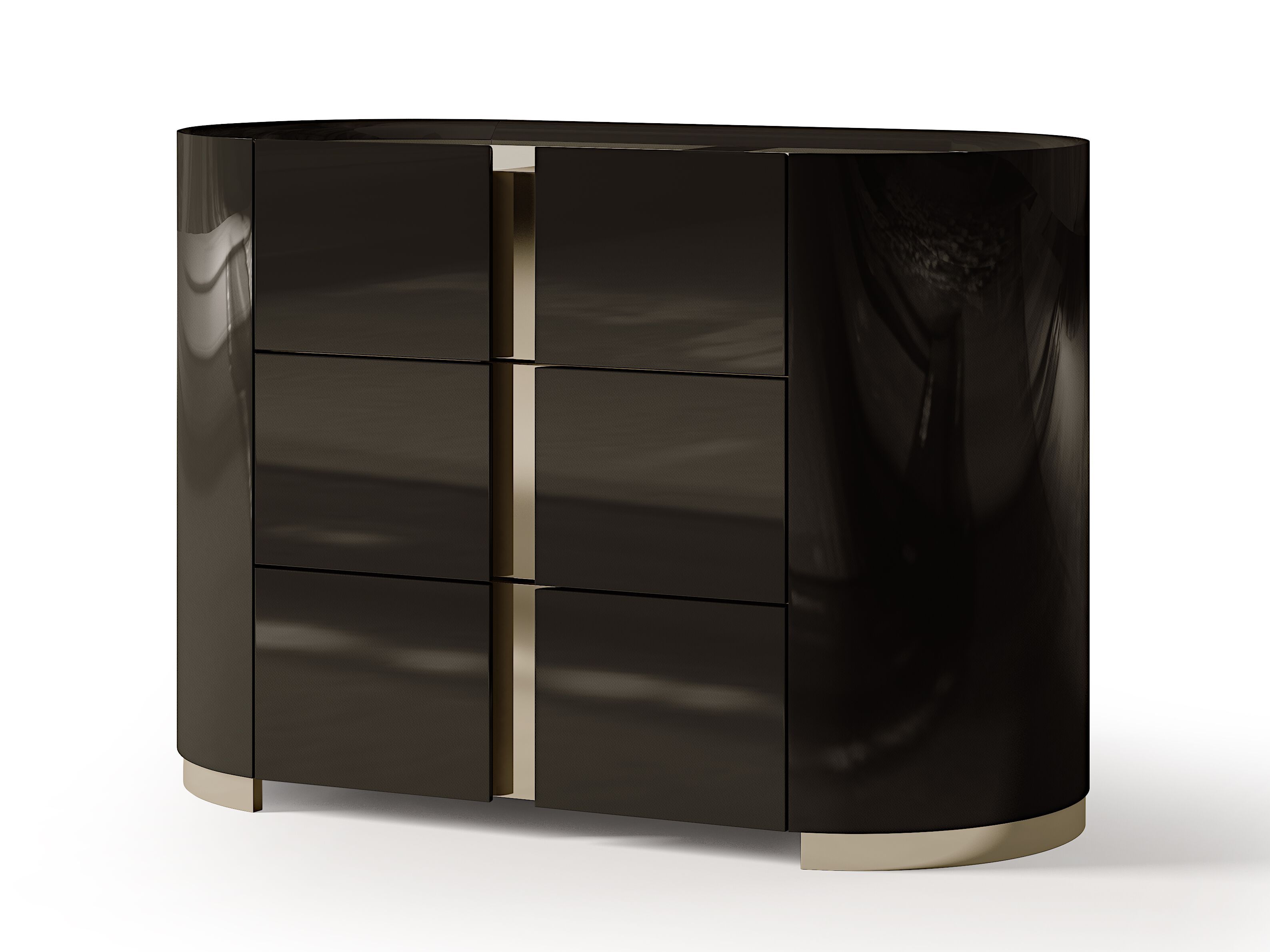 Деревянная овальная тумбочка с ящиками Bizzotto Italia Atmosphera ARCH-00147902 - Вид №1