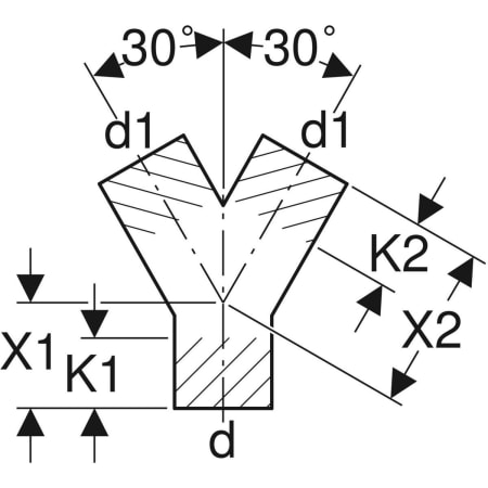 363.465.16.1 Тройник двойной Y-образный Geberit PE 2 x 30° Geberit  - Вид №2