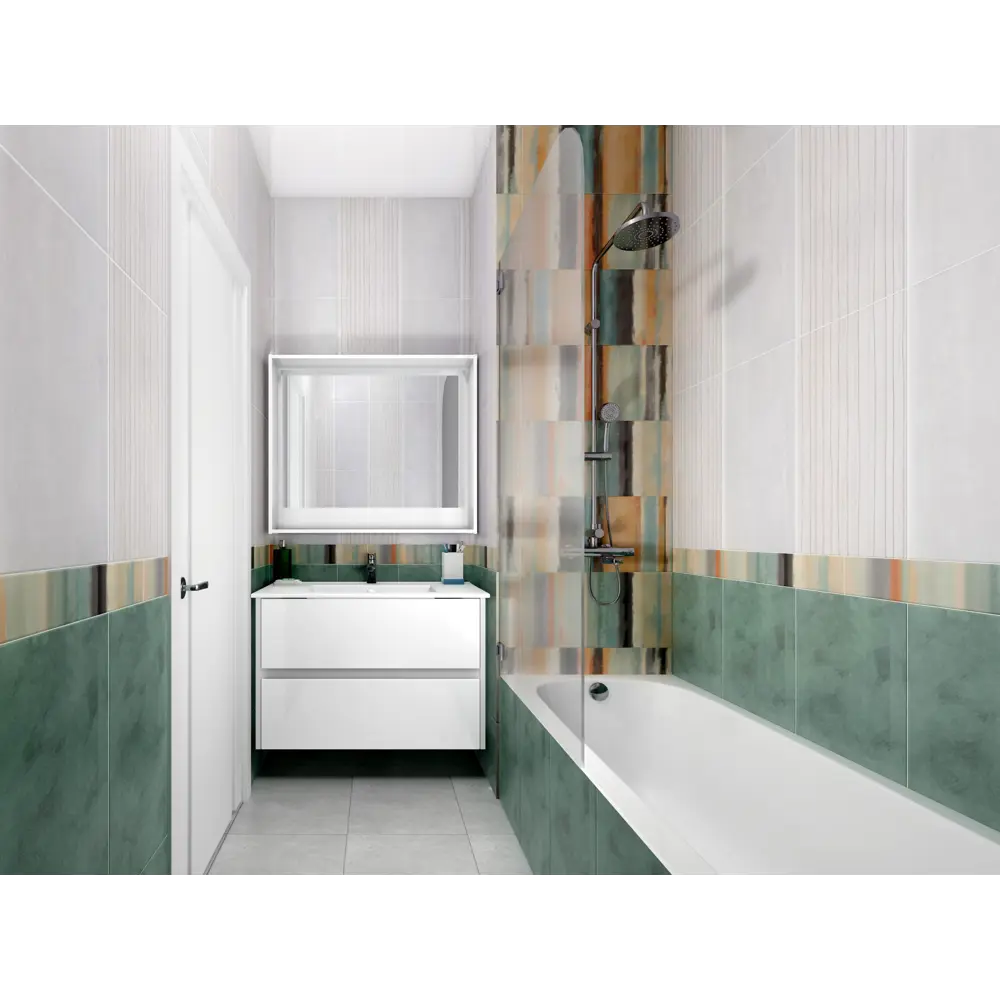 Декор Новус «Радуга 3» 30х60см цвет бирюзовый BELANI STLM-2175766 - Вид №3