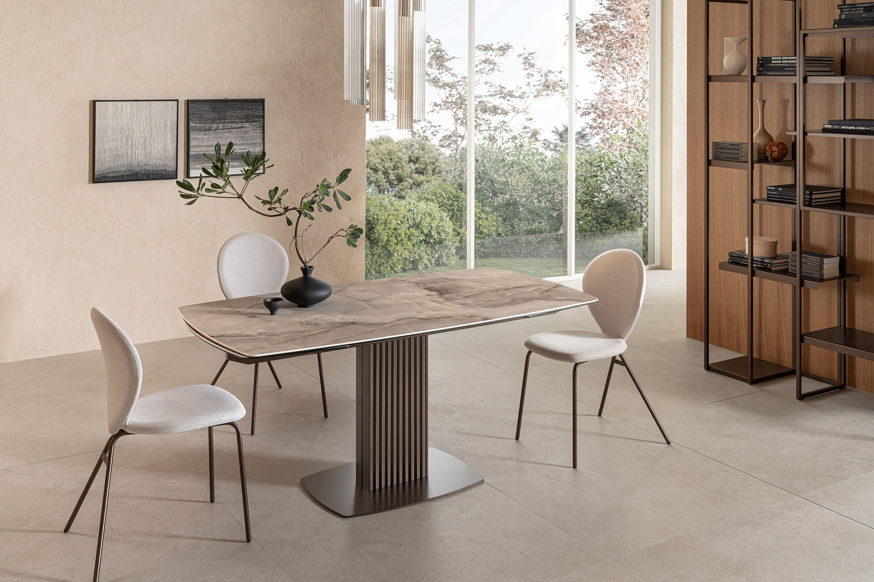 Металлический обеденный стол с керамической столешницей RIFLESSI Onda ARCH-00150859 - Вид №6