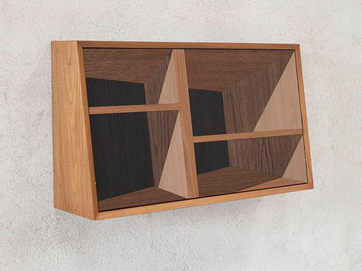 Подвесной письменный стол из тикового дерева с откидными дверцами Phantom Hands X + L ARCH-00003282