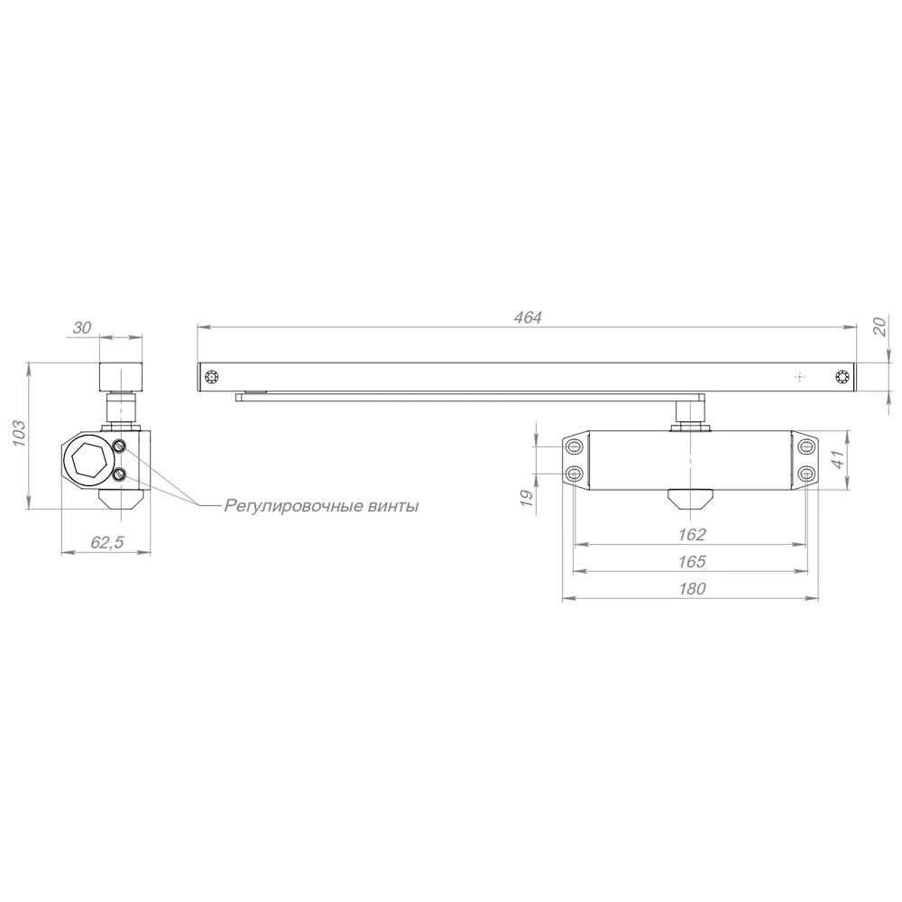 Доводчик Ajax DCTR40-100 для плавного закрытия дверей до 100 кг 89400186 STLM-1563874 - Вид №3