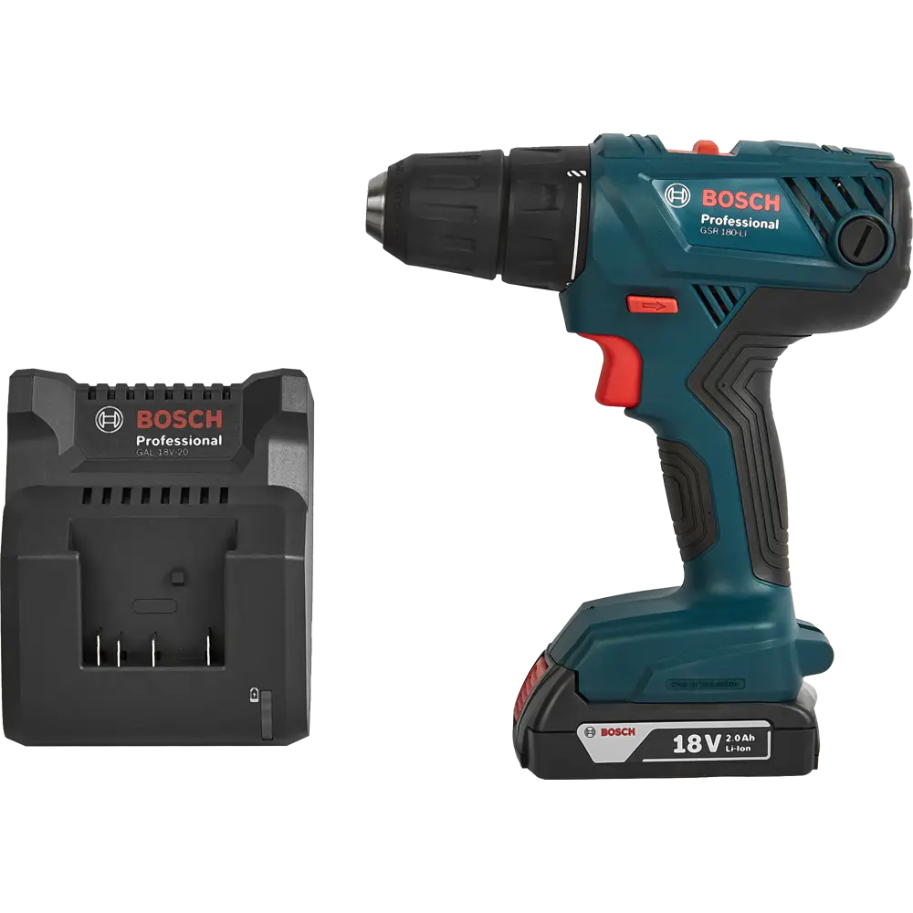 Дрель аккумуляторная Bosch GSR180 18 В Li-Ion 1х2 А/ч BOSCH PROFESSIONAL STLM-2111453 - Вид №5