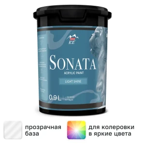 Краска для стен и потолков Parade Sonata Light Shine моющаяся полуматовая прозрачная база С 0.9 л