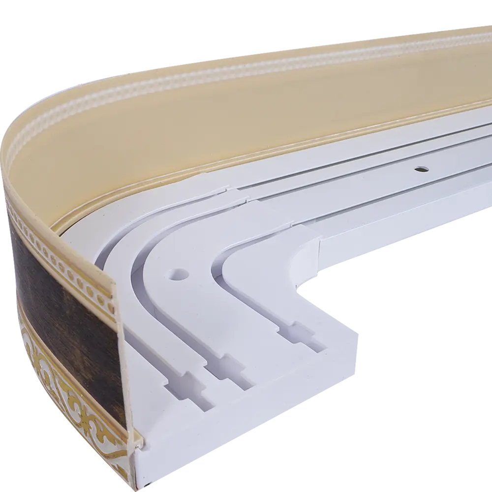 Карниз шинный трехрядный «Монарх» в наборе 200 см пластик цвет золото DOMLEGRAND STLM-2007578 - Вид №2