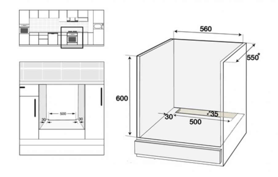 9225921 Электрический духовой шкаф SCHTOFF Decor 445 белый STDN-0101607 - Вид №3