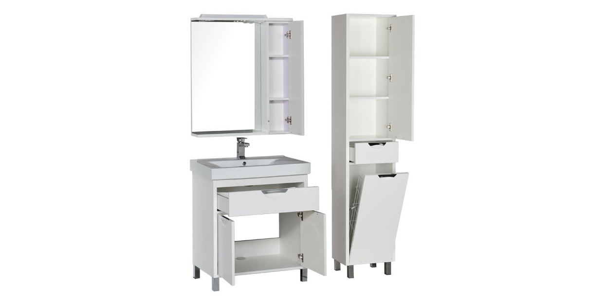 Комплект мебели Aquanet Гретта 75 белый 00170886 - Вид №2