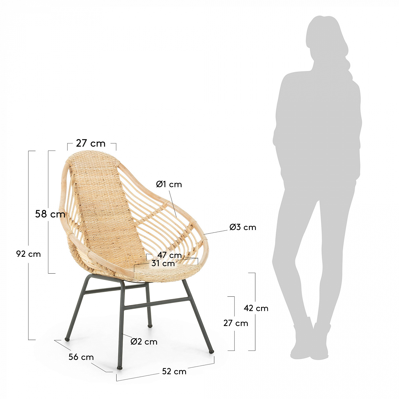 064911 Кресло Collage ротанг La Forma Tinne  - Вид №3