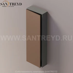 LIFT Модульный шкаф 120 см с левой дверью на доводчиках. Модули могут располагаться горизонтально и вертикально. Отделка: темно-серая краска и темная бронза. AMOB054BRLGSX
