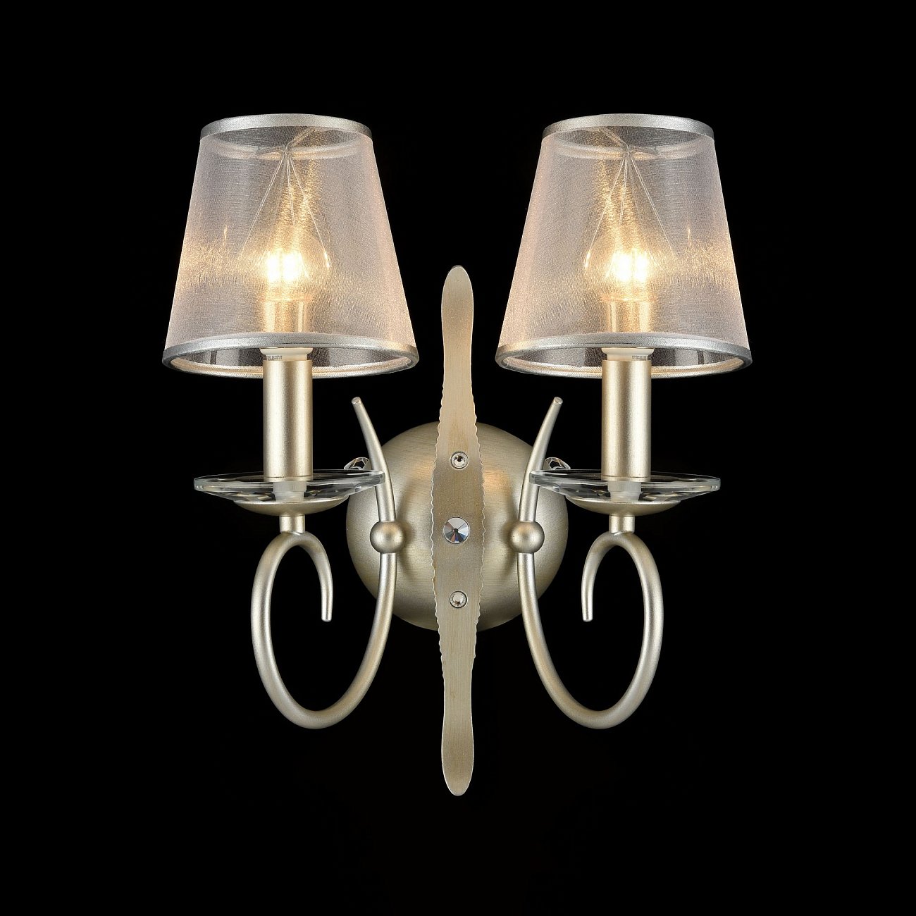 Бра настенное серебряное с 2 плафонами Darina FR2755-WL-02-BR FREYA CLASSIC 00-3957486 Серебро - Вид №4