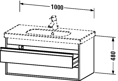 KT664803131 Ketho Тумбочка подвесная Сосна серебристая, декор Duravit - Вид №1