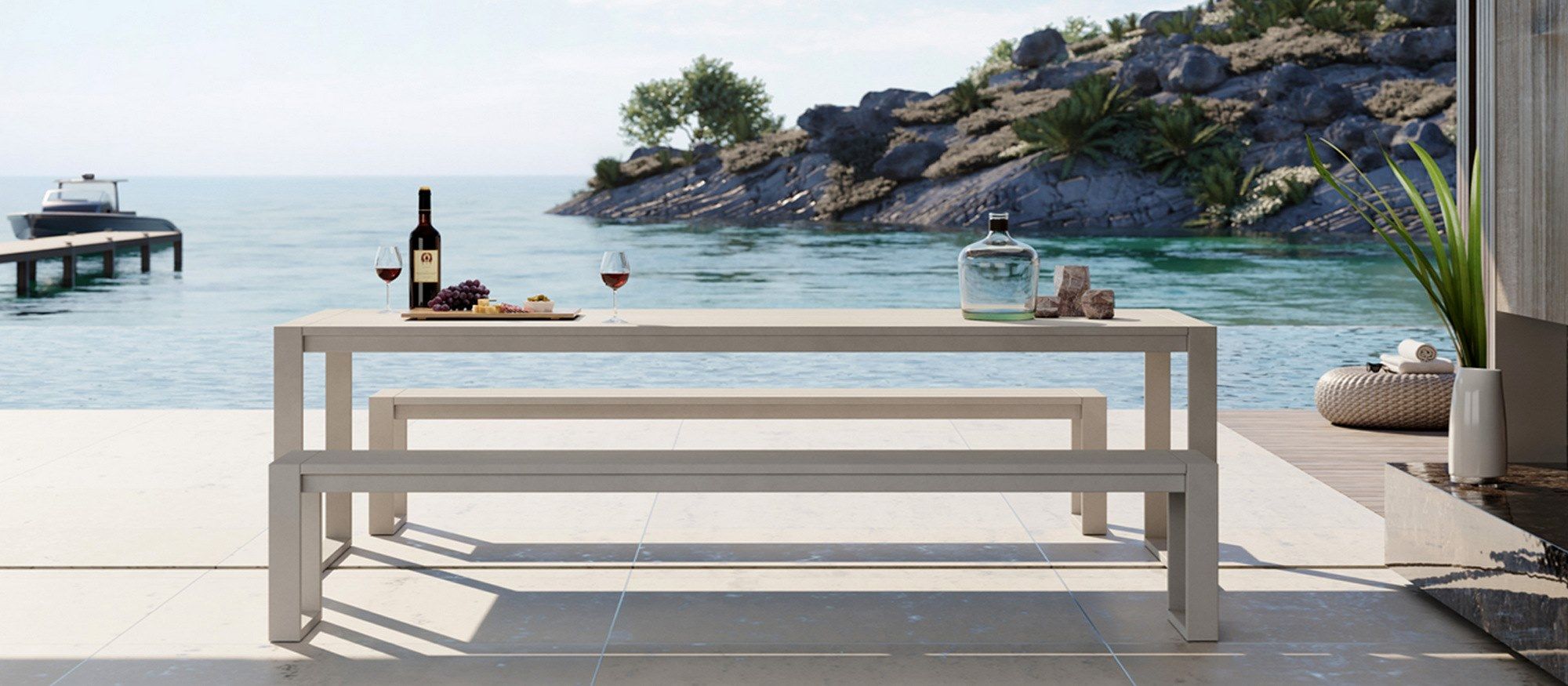 Прямоугольный алюминиевый стол с порошковым покрытием Case Eos ARCH-00051000 - Вид №5