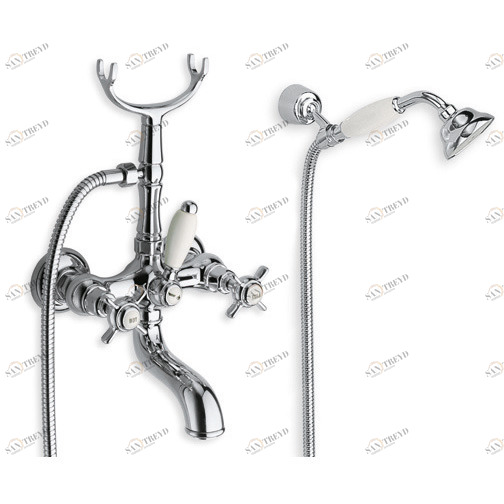 CRILD101 Внешний смеситель для ванны с гибким шлангом и регулируемым ручным душем с защитой от накипи Cristina Rubinetterie 