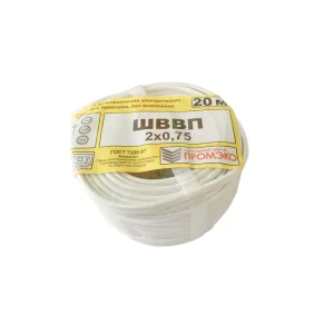 Провод Промэко ШВВП 2x0.75 20 м ГОСТ цвет белый 82912131 STLM-2080749