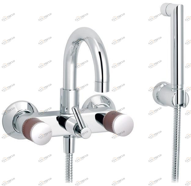 rvb Смеситель для ванны настенный с ручным душем на 2 отверстия Flamant docks 4080.--.67