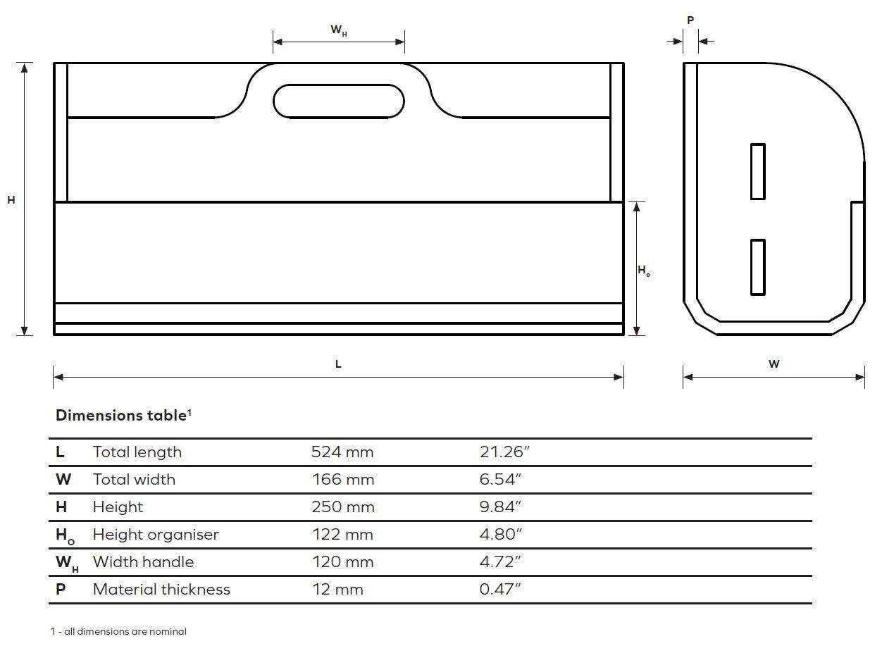 Рециркулированный пластичный держатель для посуды IMPACT ACOUSTIC® ARCHISONIC® Felt ARCH-00151721 - Вид №1