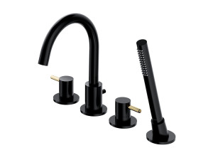 Смеситель для ванны с 4 отверстиями и ручным душем