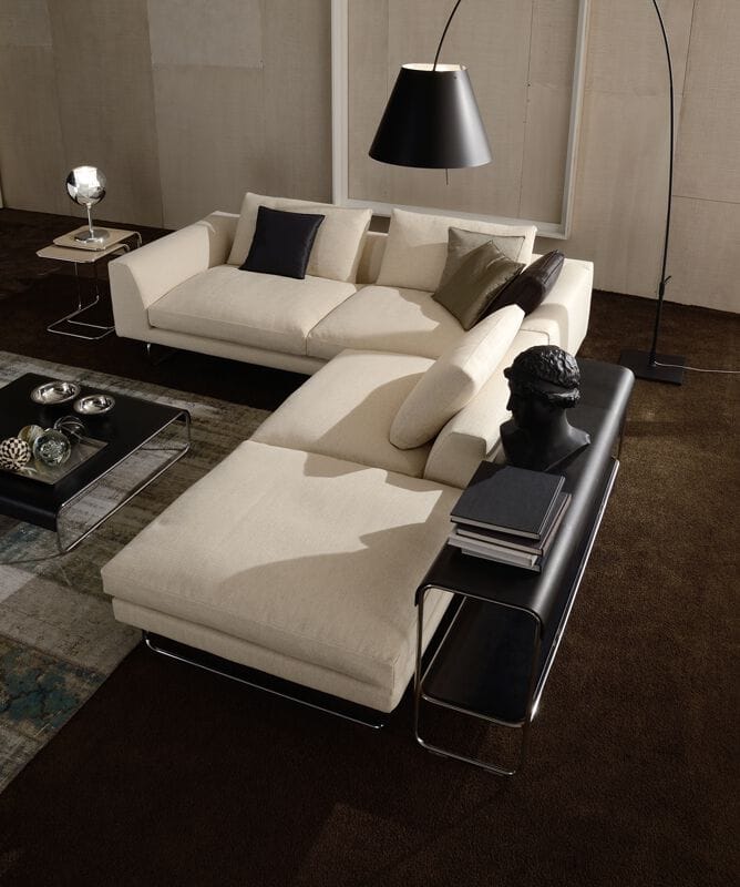 Низкий журнальный столик из стали и кожи i 4 Mariani Look ARCH-00060519 - Вид №5