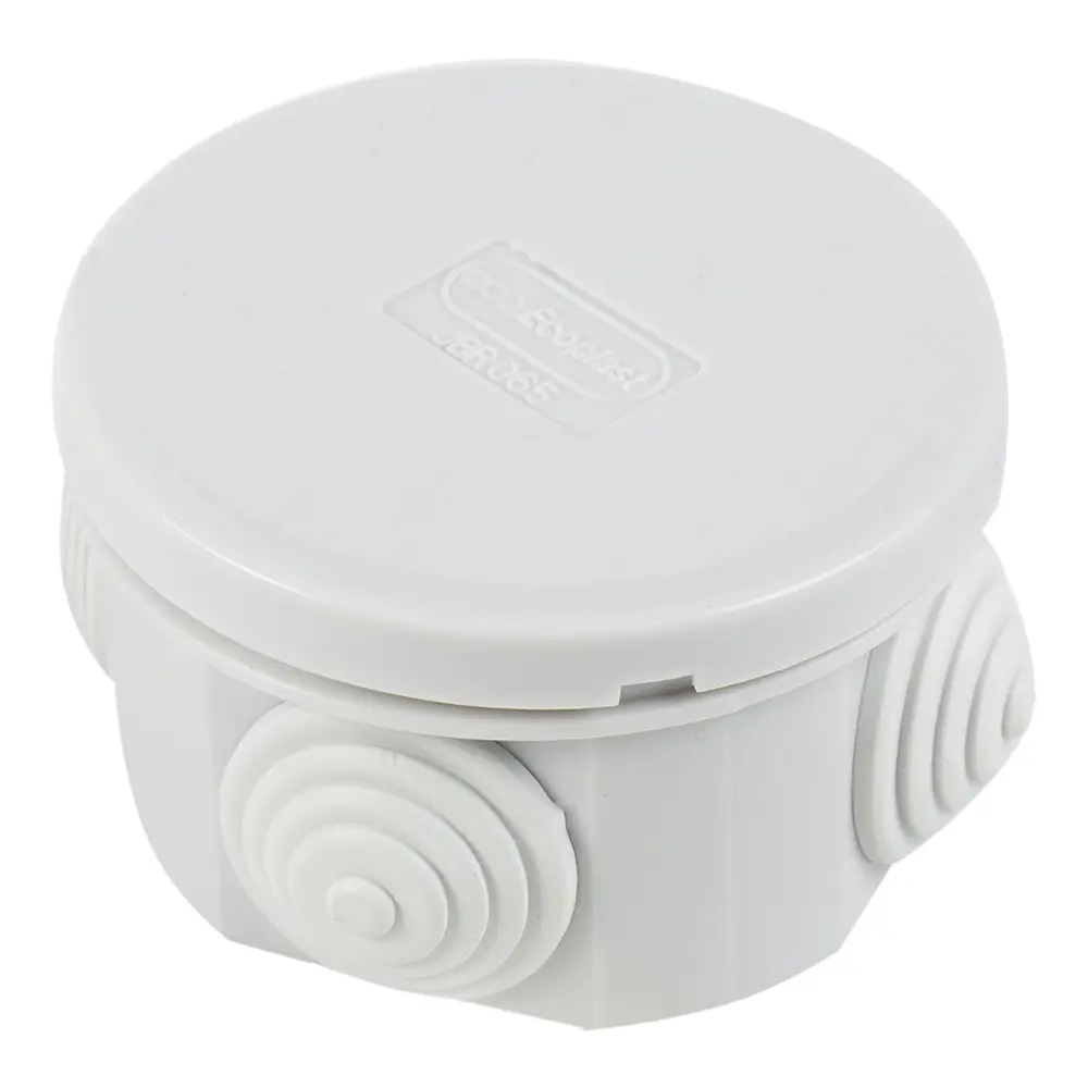 Распределительная коробка открытая Экопласт D80х40 мм 4 ввода IP44 цвет серый STLM-2036052