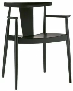 Andreu World Стул из бука с подлокотниками и открытой спинкой Smile So0335