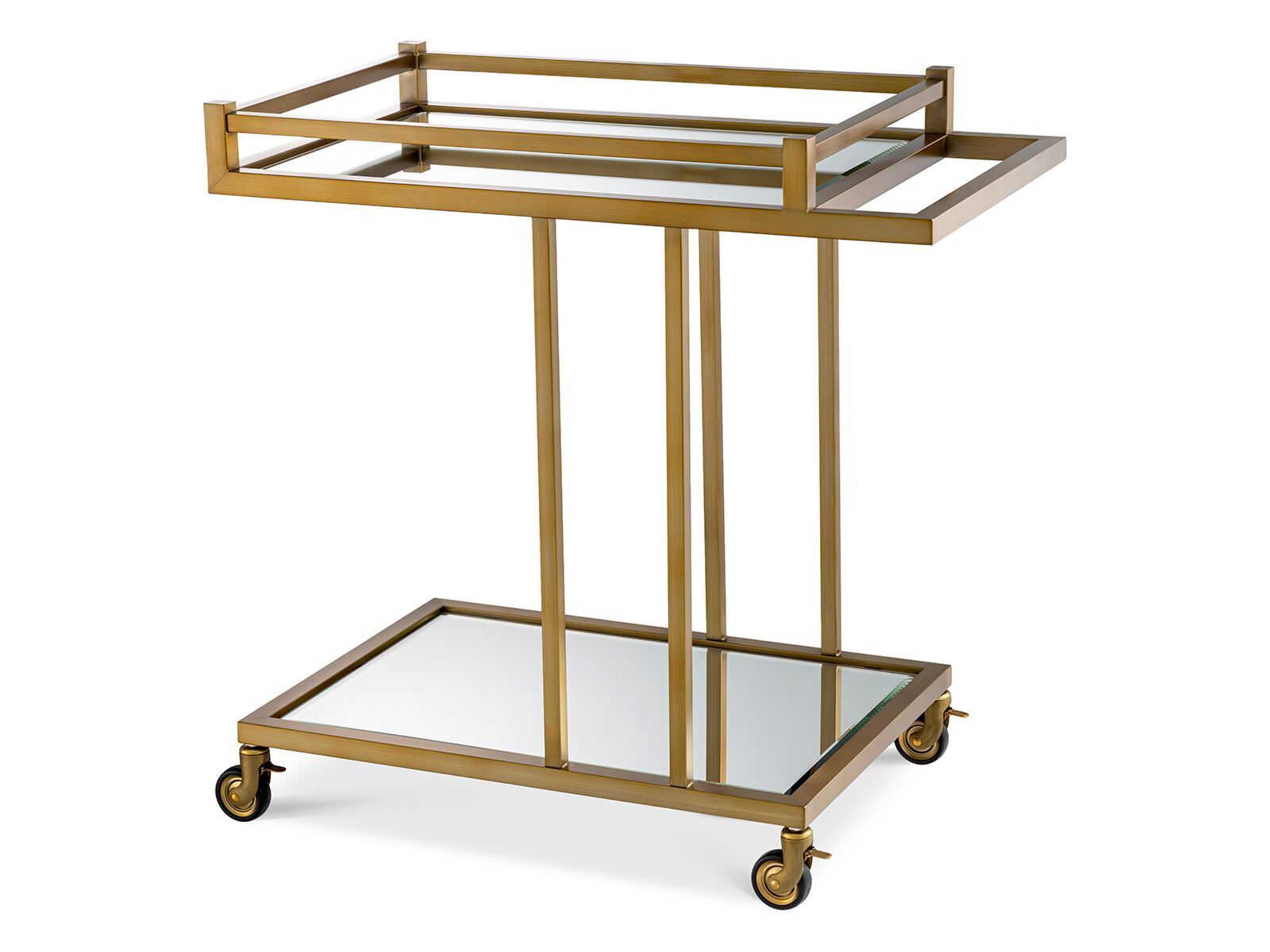 Стеклянная и латунная тележка для еды Eichholtz Беверли-Хиллз ARCH-00075151
