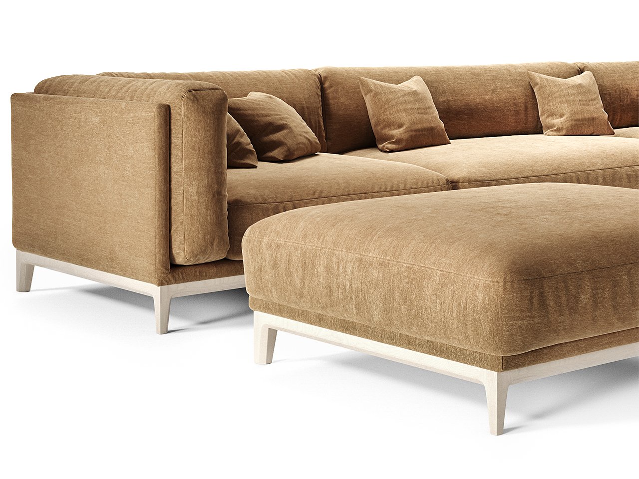 Диван Case трехместный угловой светло-коричневый THE IDEA ДИЗАЙНЕРСКИЕ 210549 Коричневый  - Вид №3