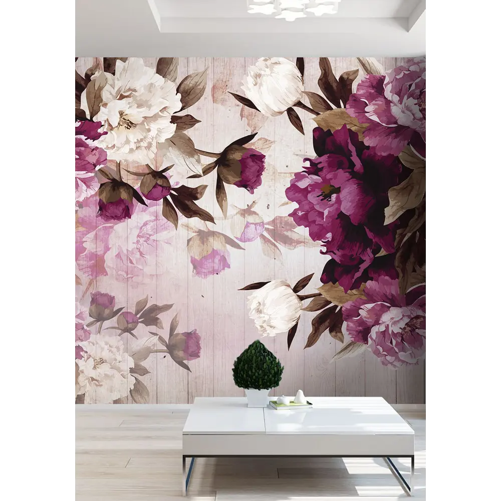 Фотообои «‎Акварельные пионы»‎ 3D флизелиновые 300x270 см L13-126 FBRUSH 3D FLIZART STLM-2126802 - Вид №2