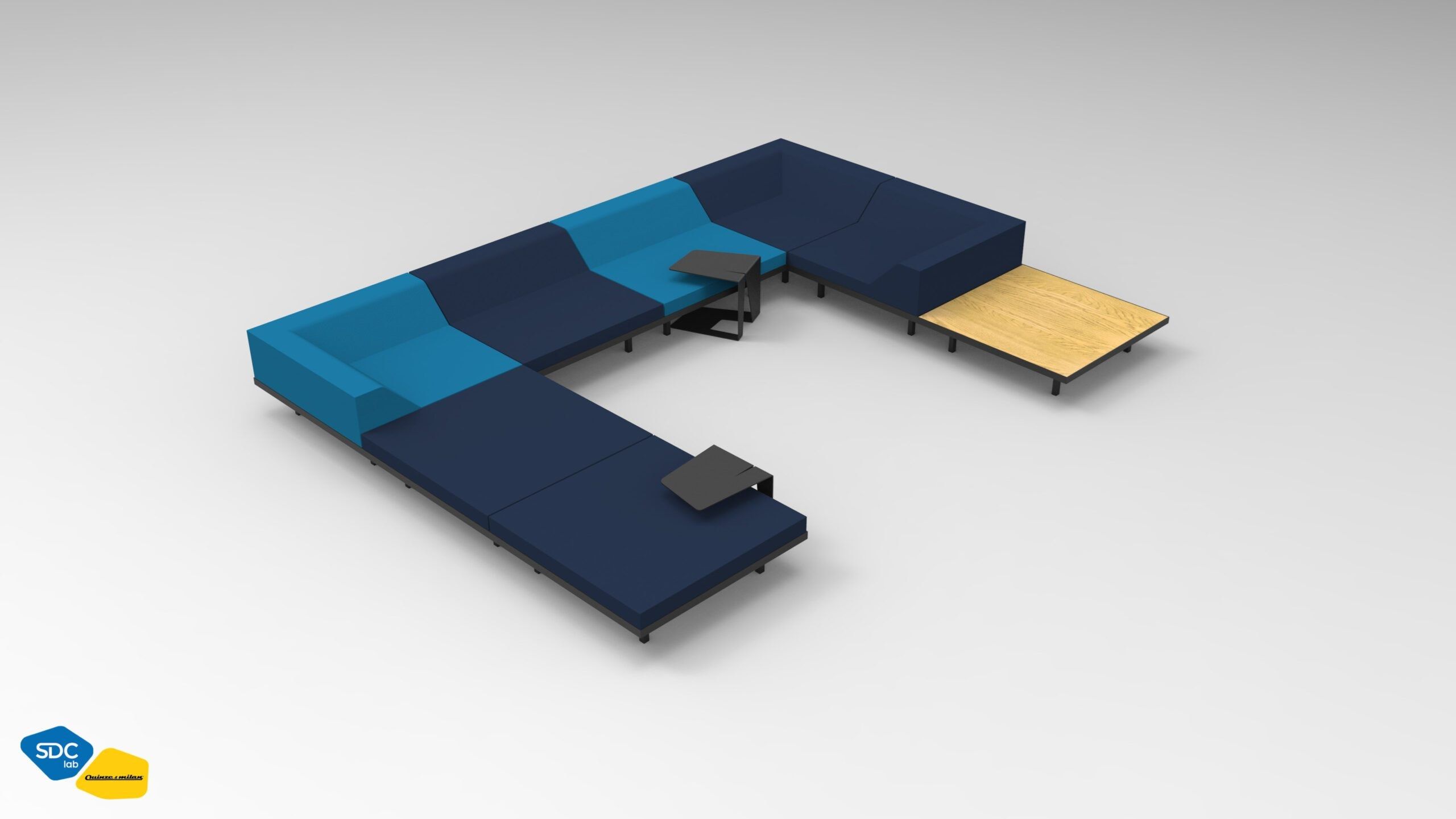 Модульный квадратный пуф из пены QM Quinze & Milan ARCH-00115166 - Вид №1