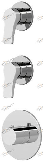 ABOUTWATER Термостатический смеситель для душа / ванны на 3 отверстия Al/23 Fantini Rubinetti sun-id-1395318