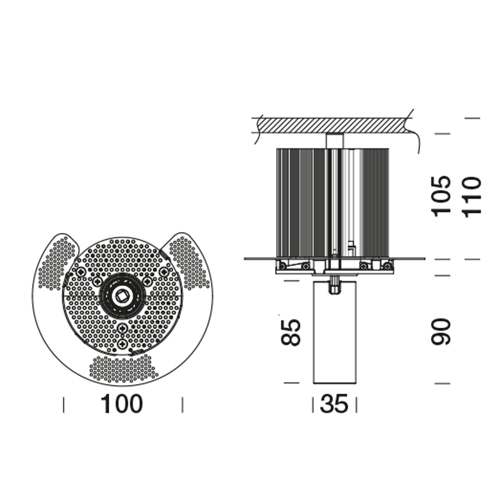 9420013 Встраиваемый в потолок светильник Platek E2 Plus  E2 Plus - 1 LED 3000K 23°  - Вид №6