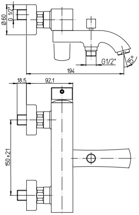 Paini Lady 89OP111 смеситель для ванны - Вид №1