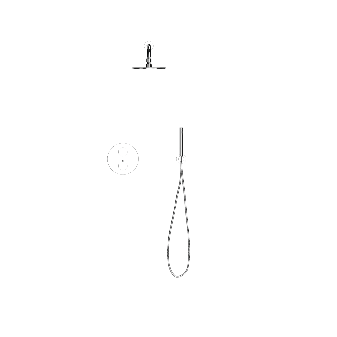 D423-B Термостатический двухходовой встраиваемый душ Duten 