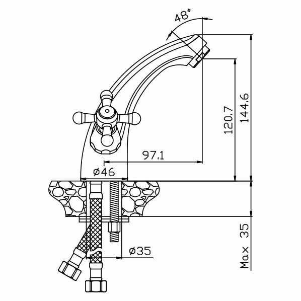 042 DOM  Смеситель для умывальника  ARGO kran 042dom - Вид №1