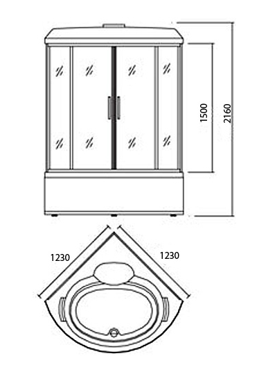 TS-1235W Душевой бокс Appollo TS Santreyd  - Вид №1