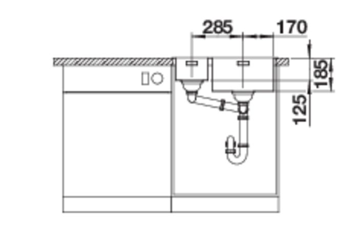 526131 Кухонная мойка Blanco Solis 340/180-IF чаша слева  Blanco Solis  - Вид №3
