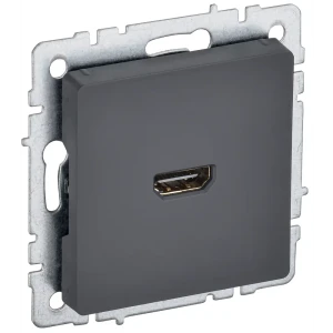Розетка HDMI встраиваемая IEK Brite цвет графит