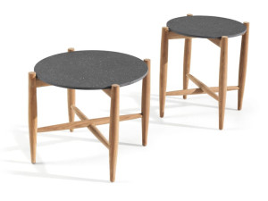 Круглый садовый стол из эмалированной лавы