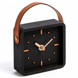 Часы настольные с ручкой квадратные черные Mercy от La Forma LA FORMA  344335 Черный