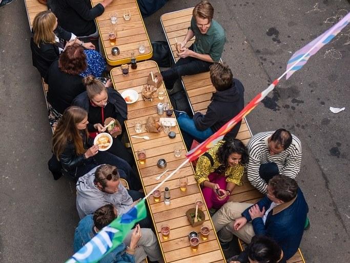 VESTRE Стол для общественных мест из стали и дерева Forum sun-id-1346174 - Вид №6