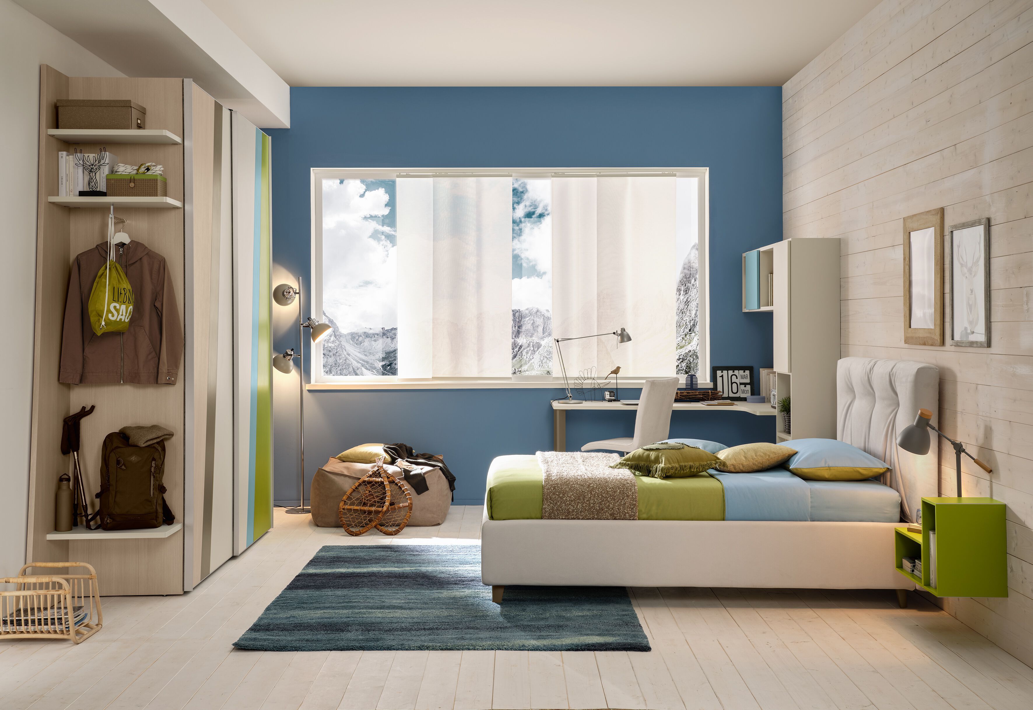 Спальня с раздвижным шкафом и мягкой кроватью Moretti Compact YC314 ARCH-00010281