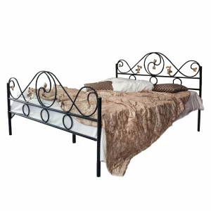 Кованая двуспальная кровать 160х200 с двумя спинками черная "Венеция" FRANCESCO ROSSI ВЕНЕЦИЯ 134628 Черный