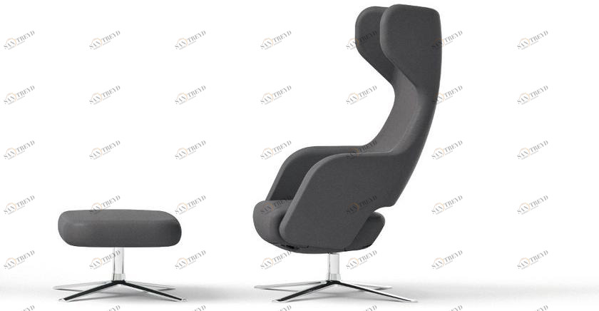 Sinetica Вращающееся кресло из ткани с 4 спицами и подлокотниками Captain sun-id-1437901