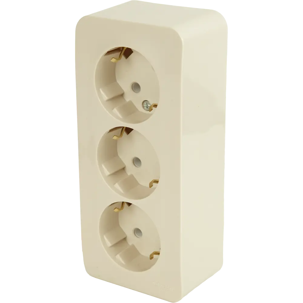 Розетка тройная накладная Schneider Electric Blanca с заземлением цвет бежевый 86720969 STLM-2171643 SYSTEME ELECTRIC - Вид №1