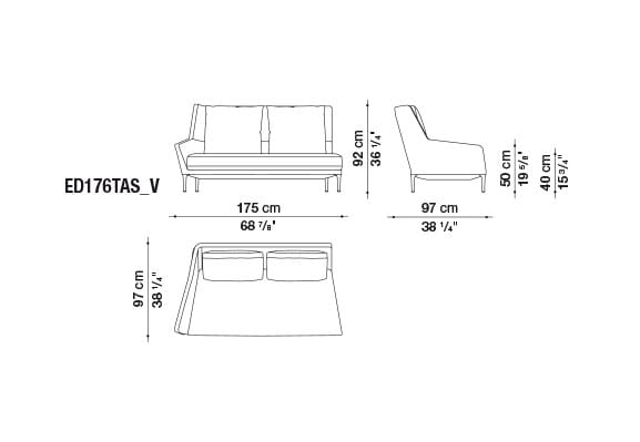 Тканевый диван с полуостровом B&B Italia Эдуард ARCH-00089989 - Вид №7