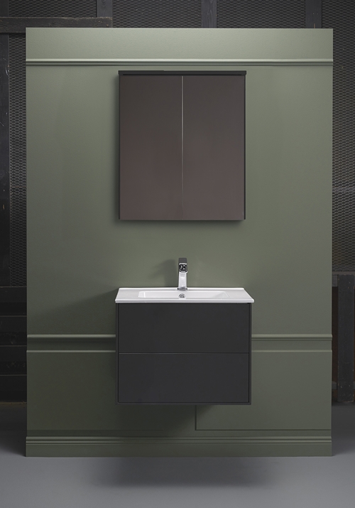 1590001 Шкаф Для Умывальника Edge 600 Серый Антрацит Hafa  Антрацитовый  - Вид №5