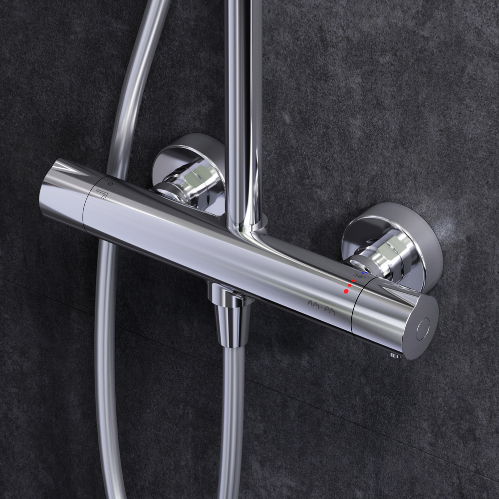 F0780464 душ.система набор:см-ль д/душа термостатверх.душ d250 мм ручной душ 120 мм 3 функци AM.PM Like - Вид №2